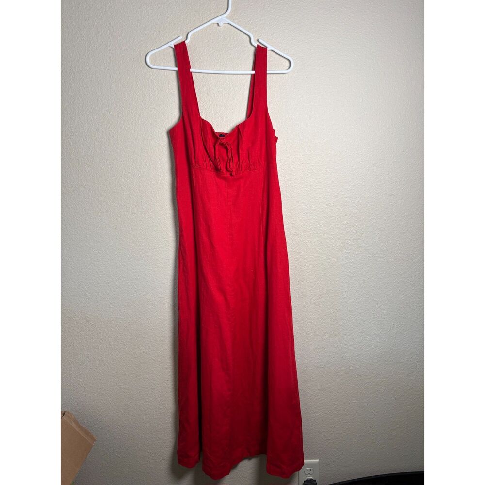 Gap x DÔEN Red Dress linen blend size M new with tags